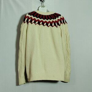 J.Crew New Cotton Wool Blend Cable Knit Sweater Fair Isle Size XL  NWT